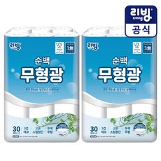 삼정펄프 [삼정펄프] 리빙 순백 무형광 화장지 27M 30롤X2, 60개, 30개입