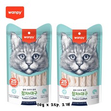 완피 크리미 퓨레 25p 짜먹는 고양이 츄르 간식, 2개, 14g, 참치&대구