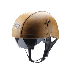 뜨거운 판매 성인 빈티지 오픈 얼굴 반 가죽 헬멧 casco 모토 오토바이 헬멧 오토바이 오토바이 베스파 레트로 가죽 투구|헬멧|, XXL, 1개, 2
