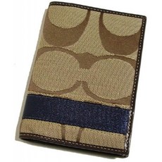 [코치] COACH 시그니처 스트라이프 여권 케이스 F74248KH / DE (아울렛 상품) [병행 수입품]