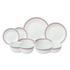 코렐 청홍 2인그릇세트 A 10PCS, 미국형공기대접