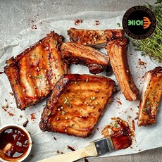 [G][케이쿡] 바베큐폭립 2팩+매콤폭립 2팩+숯불구이향폭립 2팩 /팩당 400g, 단품, 1개