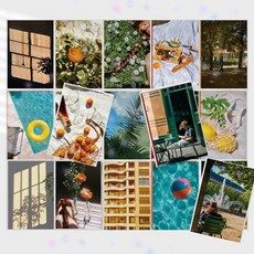 [에코베르] 청량한 여름 감성 유럽 풍경 엽서 30장 세트 에코베르] 여름 휴가 감성 엽서 30장 세트 사진 포토 월 데코 벽 장식 촬영 소품 인테리어