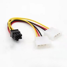 비디오 카드용 케이블 어댑터 커넥터 2 IDE 듀얼 4 핀 몰렉스 수 6 암 PCI E Y 전원, 1개