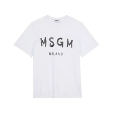 MSGM 반팔 티셔츠 2000MM510 200002 01 브러쉬 로고