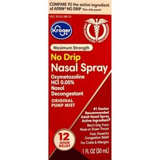 Kroger 크로거 비강스프레이 비말펌프 1oz 옥시메타졸린 HCl 0.05%, 1개, 30ml
