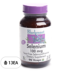 블루보넷 셀레늄 100mcg 브이캡 무설탕 비건 글루텐 프리, 13개, 90정