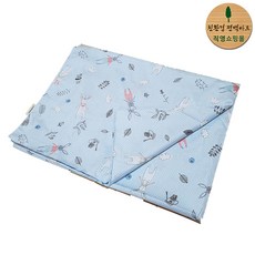 친환경편백아트 순면60수 블랭킷(홑이불)(32), 산토끼블루_신생아(100x105), 1개