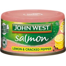 John West 존 웨스트 연어 템터스 레몬 크랙드 페퍼 통조림 95g 6팩, 6개