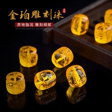 천연 호박색 두꺼운 판자 금박 단주 금강 초승달 염주 108 한 알 DIY 액세서리