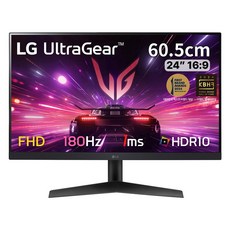 [LG전자 공식인증점] LG 24GS60F_포토리뷰 네이버포인트 5000원 / 24인치 게이밍모니터 IPS 180Hz 1ms HDR지원 지싱크 호환 (24GN60K 후속), 60.5cm