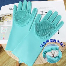 (예쁜 강아지 욕조)스파 샤워기 반려견 워시 이지 반려동물 욕조 스탠드 펫클 펫 하이드로바스 대형견 접이식 고양이 모어플러스, 샤워장갑 한 켤레 33.5*12.5CM, 1개