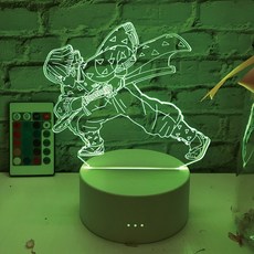 귀멸의 칼날 굿즈 젠이츠 번개의 호흡 LED 무드등 선물, B
