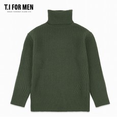 티아이포맨 (T.I FOR MEN) 세미오버핏 터틀넥 캐시미어 혼방 니트(M188MSW514M)