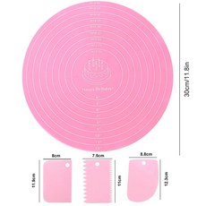 라운드 실리콘 베이킹 매트 케이크 턴테이블 패드 미끄럼 방지, 1개