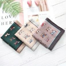 여성손수건 가제 면 쁘띠 목손수건 플라워 꽃무늬 3장 1세트