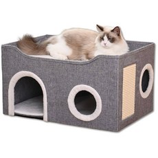 스펜서 고양이 대형 네모네모 숨숨집 1개 그레이 상품 이미지
