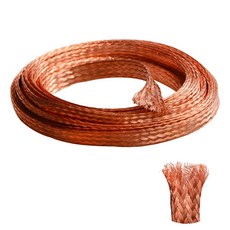 주석 도금 구리 편조 슬리브 확장 가능한 금속 피복 차폐 신호 와이어 케이블 4mm 6mm 8mm 10mm 15mm 18mm 25mm 1 m 5 10m, Red Copper, 1개