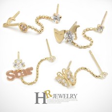 호림쥬얼리 14K정품한쪽(HR)14K 버라이어티 투핀 귀걸이(55종중택1)-1pcs