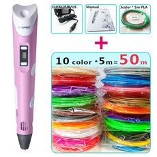 Myriwell 3d LED 디스플레이 ABS PLA 필라멘트 생일 선물 프린터 pen magic 크리스마스, and 10 colors X 5m 2