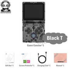 미니레트로콘솔게임기 Anbernic 접이식 휴대용 게임 플레이어 리눅스 클래식 비디오 5G 와이파이 3300mAh 5K RG35XXSP 35 인치, 7) Black Transparent - 64G5K G