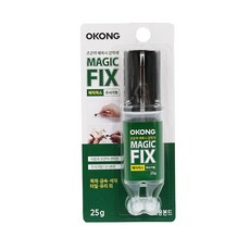 오공 강력 에폭시접착제 에폭시주사기 MAGIC FIX 25g, II옵션xII, 1개