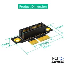 XT-XINTE PCI-e 암수 라이저 CPU 익스텐션 카드 어댑터 1U 2U 서버용 1X 4X 8X 3.0 90 도 리버스, [01] PCIe 1X 19.5mm, 1개