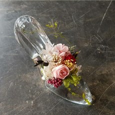 [하쉬나] 꽃신 프리저브드플라워 아크릴꽃구두 고급인테리어소품 집들이선물
