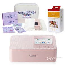 캐논 셀피 CP1500 + 인화지 108매 + 잉크 + 가젠파우치(포켓형) + 20주년 패키지, 핑크