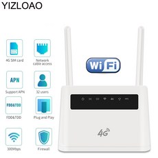 YIZLOAO 4G 와이파이 라우터 와이파이 액세스 포인트 5800mAh 배터리 300Mbps 모뎀 광대역 Netword 와이파이 Singnal 부스터 모바일 핫스팟|모뎀, 1개, USB WIFi Router, 단일