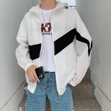 욜업 남성 마틴 후드 바람막이 빅사이즈 배색 윈드자켓