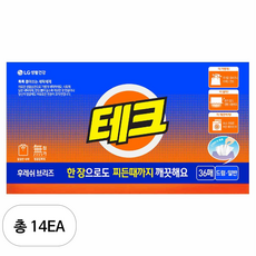 테크 간편 시트세제 후레쉬 브리즈, 36개입, 14개