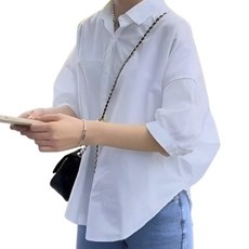 바이엘라 여성 루즈핏 반팔 블라우스 셔츠