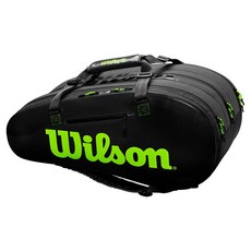 [미국정품] 335942 테니스 가방 백팩 윌슨 Super Tour 3 Comp Tennis Bag Black and Green