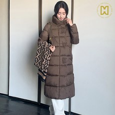 코디코치 여자 하이넥 롱패딩 점퍼 캐주얼 빅 카라 아우터 다운 잠바