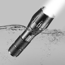 3모드 줌기능 탑재 고휘도 충전식 T6 LED 손전등 라이트 후레쉬 랜턴, 1개