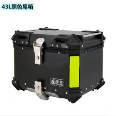 오토바이 뒷자리 프레임 바이크 철제 짐받이 세트, 5 43L 블랙 알루미늄 테일박스 1개, 1개