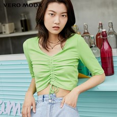 VEROMODA BM무드 숏 이너 반팔 니트셔츠 여성 3203T1012