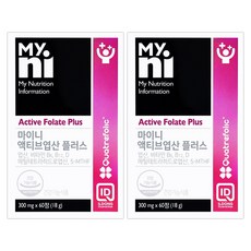 마이니 엽산 비타민B12 아미노산 활성엽산 비타민D3 현대인 직장인 비타민B6 임신준비 가임기여성 신혼부부 엽산효능 임산부엽산 수유부 엽산추천, 60정, 2개