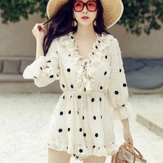 L.HOUSESTORE봄여름 수영복 세트 관능 원피스 스타일의 자외선 차단