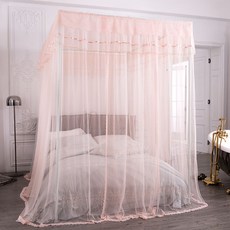 북유럽커튼침대캐노피모기장커튼사각공주풍