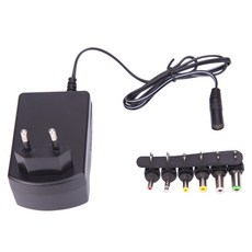 3.0A 범용 AC 100/240V DC 어댑터 컨버터 6 플러그 3 4.5 6 7.5 9 12V 30 전원 충전기 EU|AC/DC, 없음