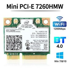 호환가능 듀얼 밴드 무선 와이파이 카드 인텔 7260 7260HMW 1200M 블루투스 40 하프 미니 PCI E 80211AC 24G5Ghz 어댑터 Win10wireless w