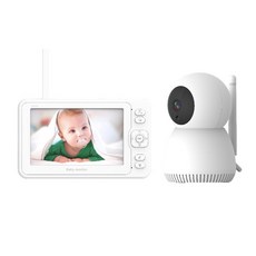 베이비 아기 모니터 카메라 무선 홈캠 강아지 고양이 반려동물캠 홈CCTV 펫캠MAMON-베이비 모니터 비디오, 01 white, 1개