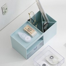 데스크 2단 서랍 블루 미니 수납함 자취 보관함 네일 정리대 아크릴서랍 트레이, 1개