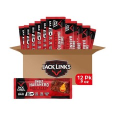 Jack Link's 미트 바 로티세리 치킨 12개 단백질 8g 바당 70칼로리 프리미엄 치킨으로 MSG 케토 이고 스낵, Sweet Habanero