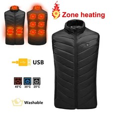 온열 장갑 PHMAX 겨울 조끼 따뜻한 하이킹 재킷 야외 스포츠 남성 스키 의류 USB 92 장소, 4.2Pcs Heated XL