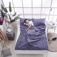 캠핑 여행 침낭라이너 담요 내피 위생 침구 커버 면, 블루 210x75, 1개