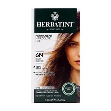[Herbatint] 허바틴트 퍼머넌트 헤어컬러 젤 6N 다크 블론드 135 ml Permanent Haircolor Gel 6N Dark Blonde 4.56 fl oz, 1개