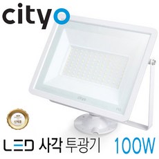 cityo 씨티오 LED 사각투광기 100W형 노출형 방수IP65 야외조명 간판조명 백색바디 주광색 캠핑 노점, 흑백바디 6500K 주광색 하얀빛, 50W, 1개